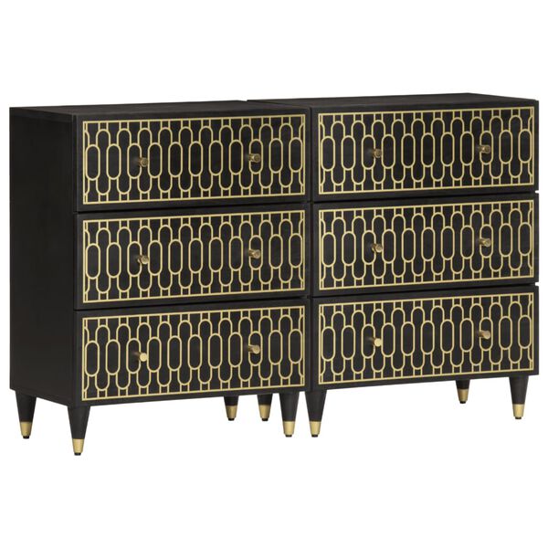 vidaXL Βοηθητικά Ντουλάπια 2 Τεμ. 60x33x75 εκ. από Μασίφ Ξύλο Μάνγκο