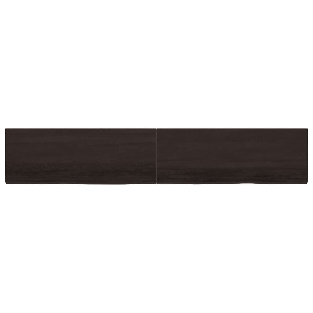 vidaXL Πάγκος Μπάνιου Σκούρο Καφέ 220x40x(2-6) εκ. Επεξεργ. Μασίφ Ξύλο