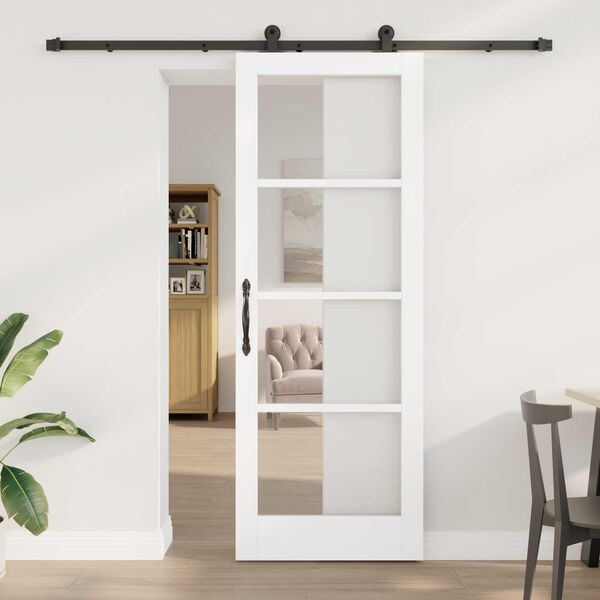 vidaXL Συρόμενη Πόρτα με Σετ Hardware "ORKDAL" Λευκή 78x211 εκ.