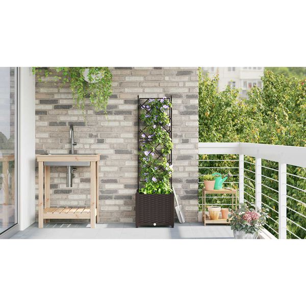 vidaXL Γλάστρα Κήπου με Πλέγμα Καφέ 40x40x143 εκ