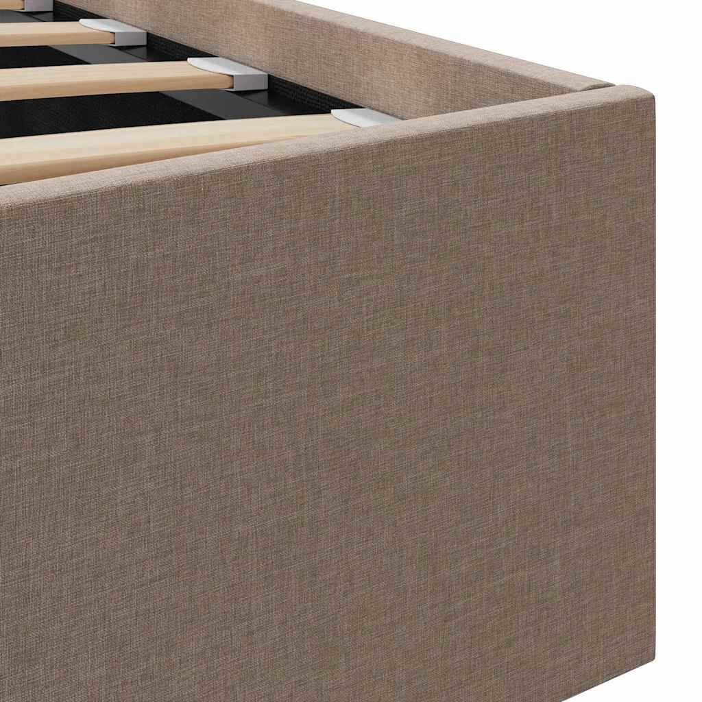 vidaXL Πλαίσιο Κρεβατιού με Αποθηκ. Χώρο Taupe 120x200 εκ. Υφασμάτινο