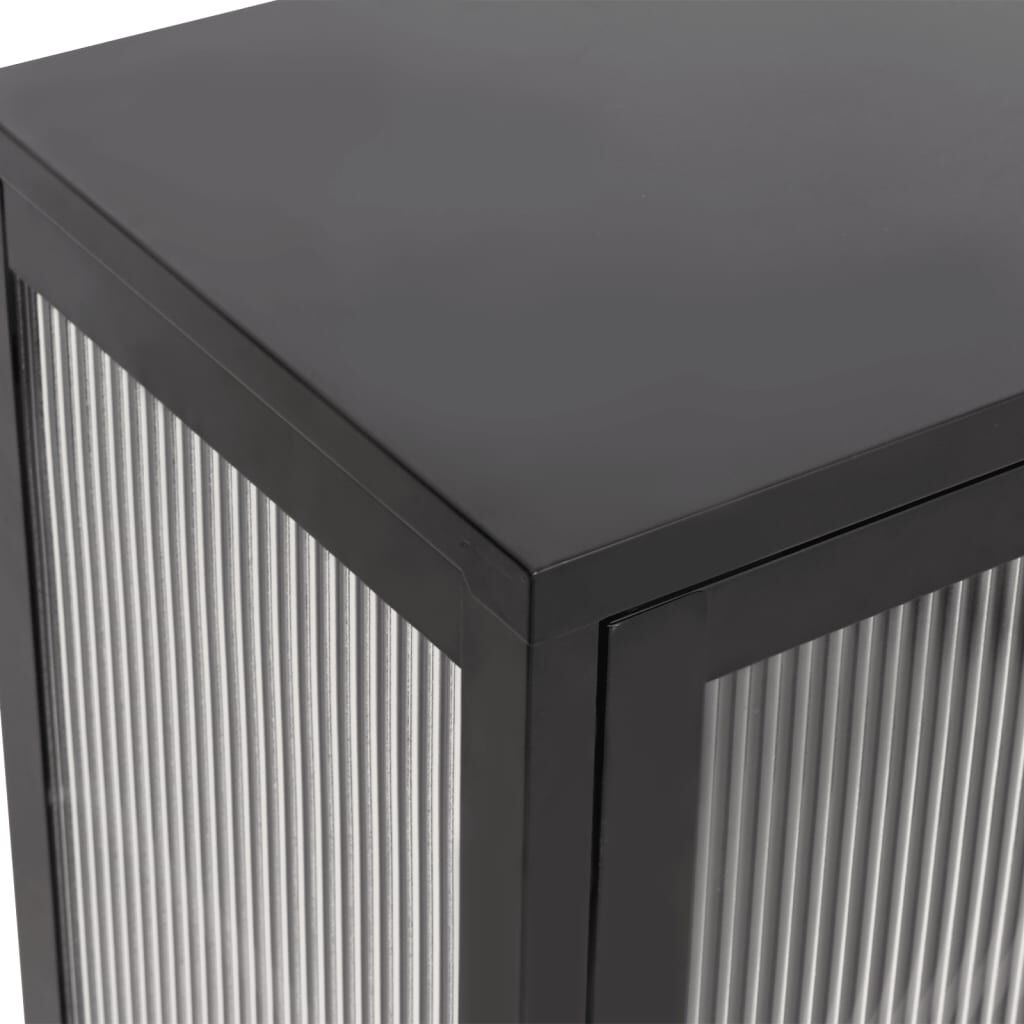 vidaXL Ντουλάπι Μαύρο 70 x 35 x 70 εκ. από Γυαλί και Ατσάλι