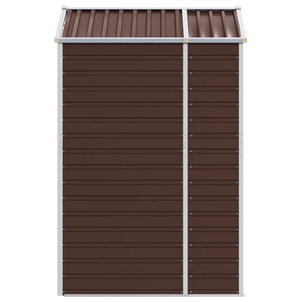 vidaXL Αποθήκη Κήπου Καφέ 191x130x198 εκ. Γαλβανισμένο Ατσάλι