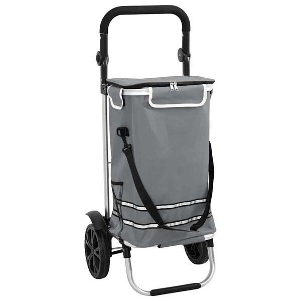 vidaXL Καρότσι Αγορών Γκρι 36.5 x 46.5 x 100.5 εκ Ύφασμα Oxford