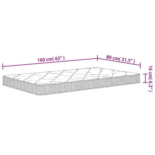 vidaXL Στρώμα Αφρού Παιδικό Medium Soft 80x160 εκ.