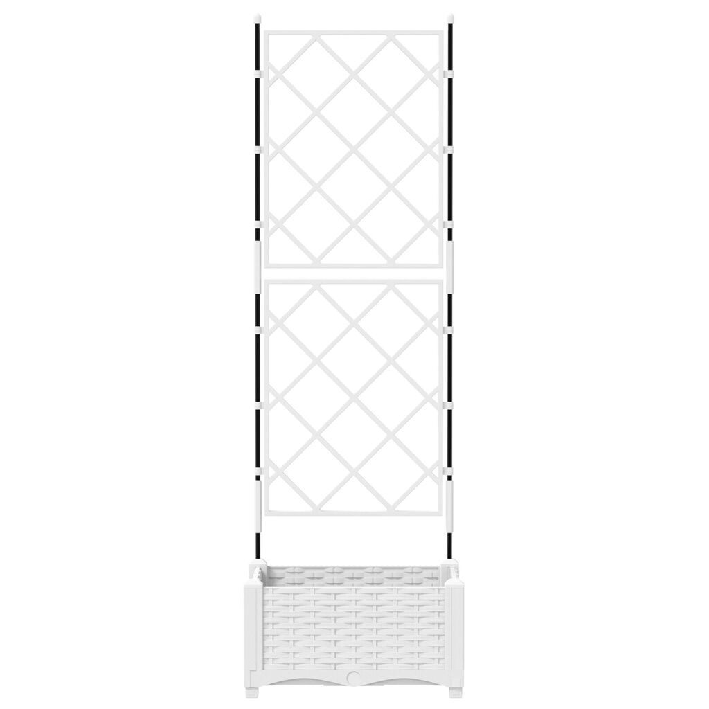 vidaXL Γλάστρα Κήπου με Πλέγμα Λευκή 40x40x125.5 εκ