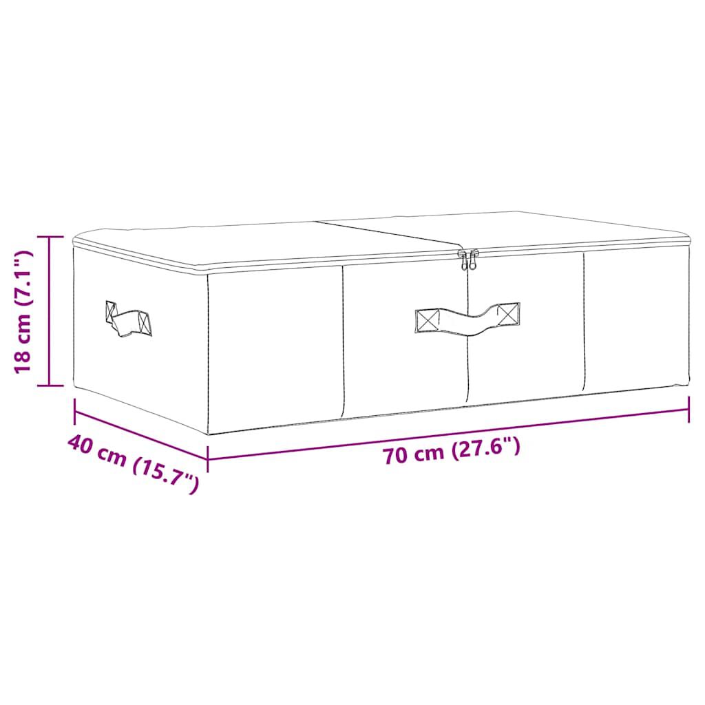 vidaXL Κουτιά Αποθήκευσης 2 τεμ. Κρεμ 70 x 40 x 18 εκ. Υφασμάτινα