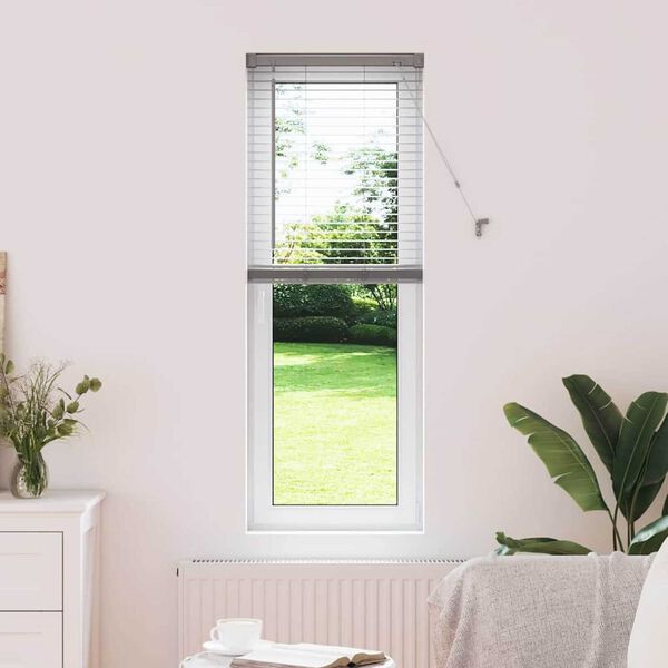 vidaXL Ρολό Παραθύρου με κουρτίνες Ασημί Αλουμίνιο