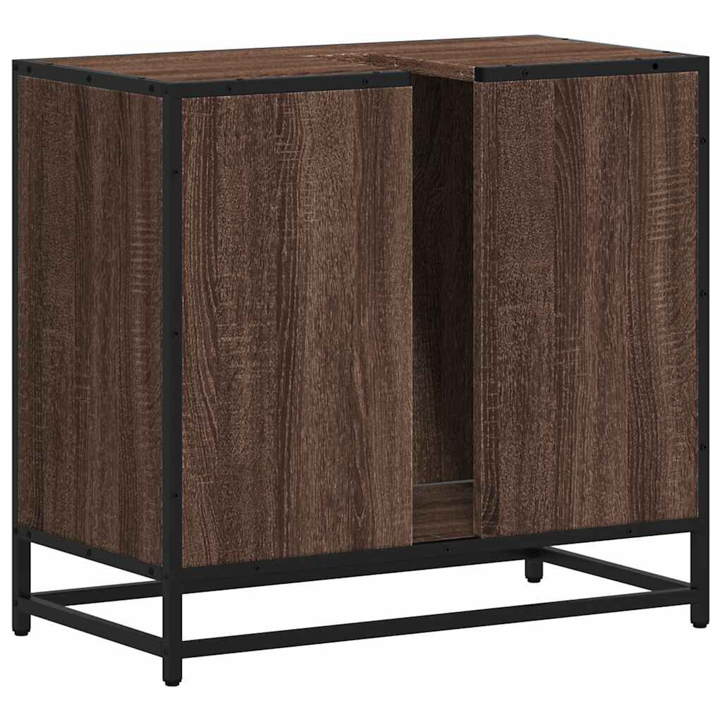 vidaXL ντουλάπι νιπτήρα μπάνιου καφέ δρυς 65x33x60 cm
