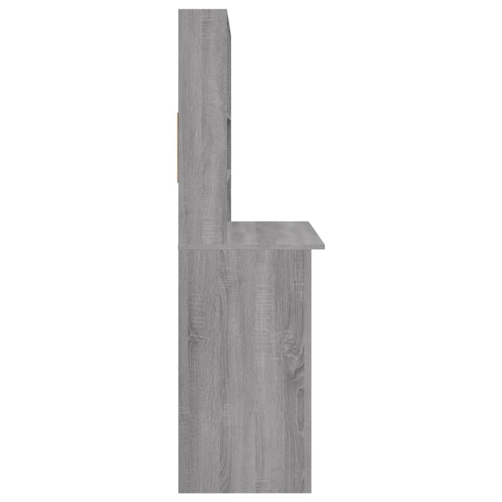 vidaXL Γραφείο με Ράφια Γκρι Sonoma 102x45x148 εκ. Επεξεργασμένο Ξύλο