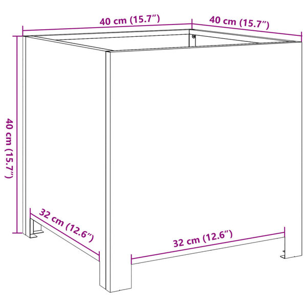 vidaXL Ζαρντινιέρες Κήπου 2 τεμ. Ανθρακί 40x40x40 εκ. από Ατσάλι