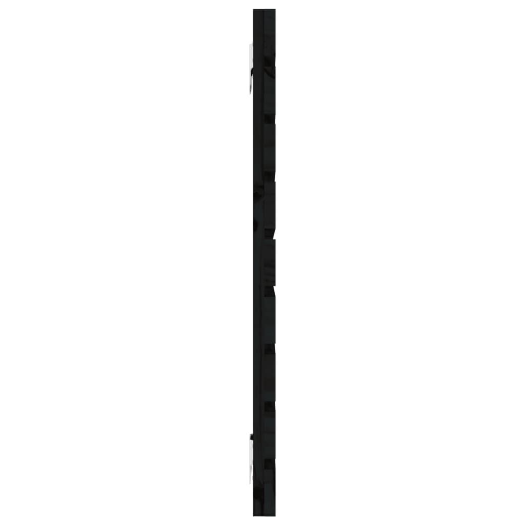 vidaXL Κεφαλάρι Τοίχου Μαύρο 126x3x63 εκ. από Μασίφ Ξύλο Πεύκου