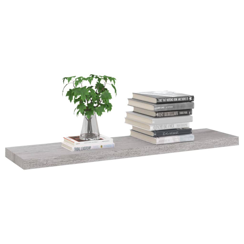 vidaXL Ράφια Τοίχου 2 τεμ. Γκρι Σκυροδέματος 90 x 23,5 x 3,8 εκ. MDF