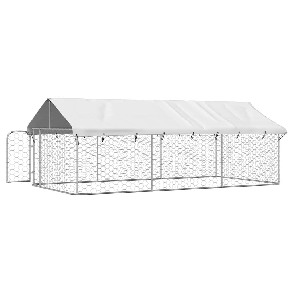 vidaXL Κλουβί Σκύλου Εξωτερικού Χώρου 400 x 200 x 150 εκ. με Στέγαστρο