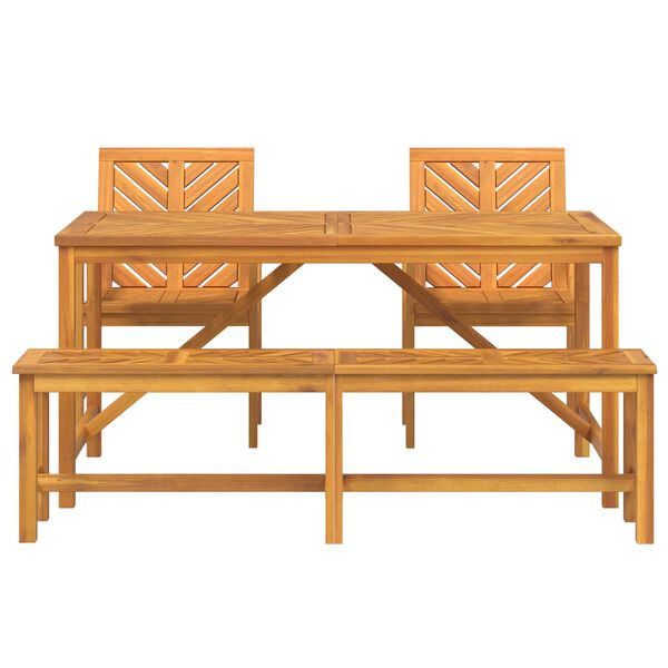 vidaXL Σέτ φαγητού για κήπο 4 pcs Καφέ 150 x 90 x 74 cm
