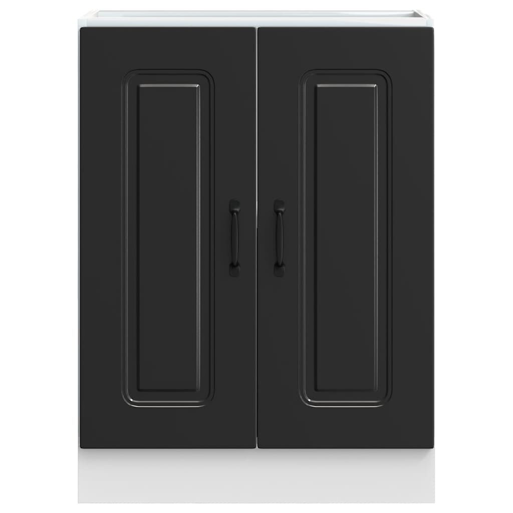 vidaXL Ντουλάπι βάσης νεροχύτη Kalmar Μαύρο 60x46x81,5 εκ. Επεξ. Ξύλο