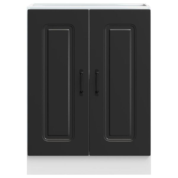 vidaXL Ντουλάπι βάσης νεροχύτη Kalmar Μαύρο 60x46x81,5 εκ. Επεξ. Ξύλο