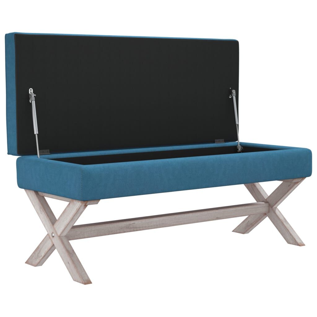 vidaXL Σκαμπό Αποθήκευσης Μπλε 110 x 45 x 49 εκ. Βελούδινο