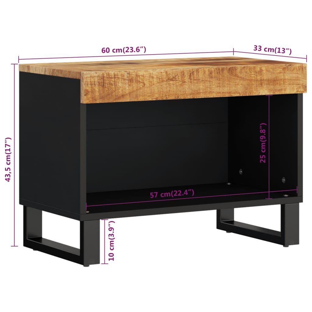 vidaXL Έπιπλο Τηλεόρασης 60 x 33 x 43,5 εκ. από Μασίφ Ξύλο Μάνγκο