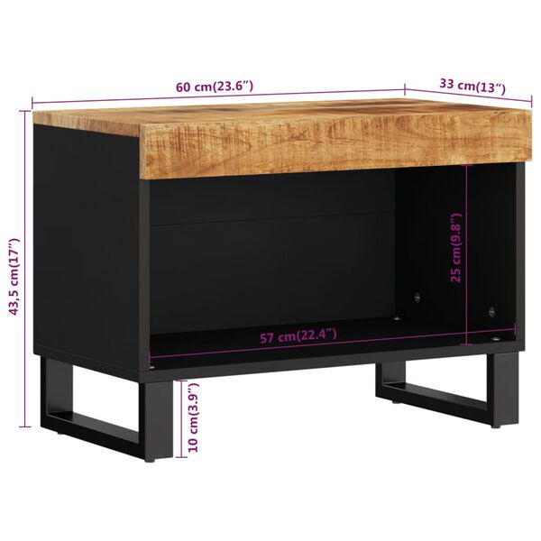 vidaXL Έπιπλο Τηλεόρασης 60 x 33 x 43,5 εκ. από Μασίφ Ξύλο Μάνγκο