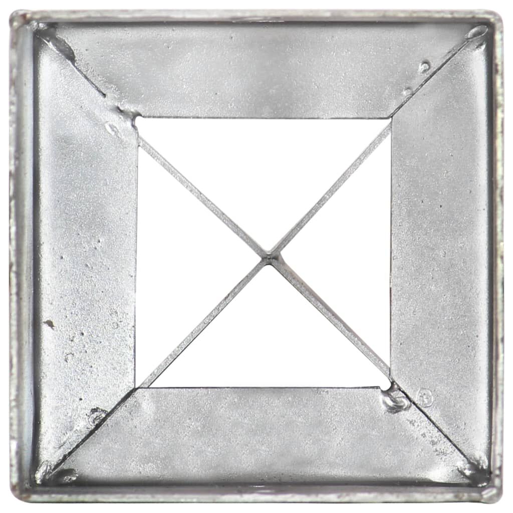 vidaXL Στηρίγματα Εδάφους 6 τεμ. Ασημί 10x10x76 εκ. Γαλβανισμ. Ατσάλι