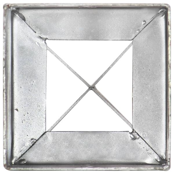 vidaXL Στηρίγματα Εδάφους 6 τεμ. Ασημί 10x10x76 εκ. Γαλβανισμ. Ατσάλι