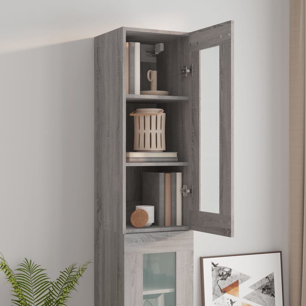 vidaXL Ντουλάπι Τοίχου Κρεμαστό Γκρι sonoma 34,5x34x90 εκ.