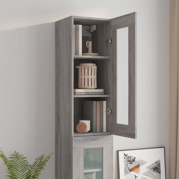 vidaXL Ντουλάπι Τοίχου Κρεμαστό Γκρι sonoma 34,5x34x90 εκ.