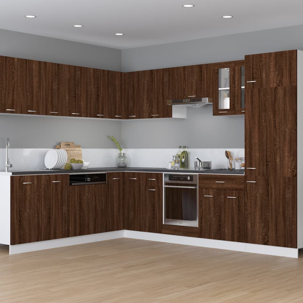 vidaXL Ντουλάπι Φούρνου Riga Καφέ Δρυς 60x46x81,5 εκ. Επεξεργ. Ξύλο