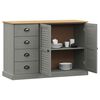 vidaXL Μπουφές με Συρτάρια VIGO Γκρι 113x40x75 εκ. Μασίφ Ξύλο Πεύκο