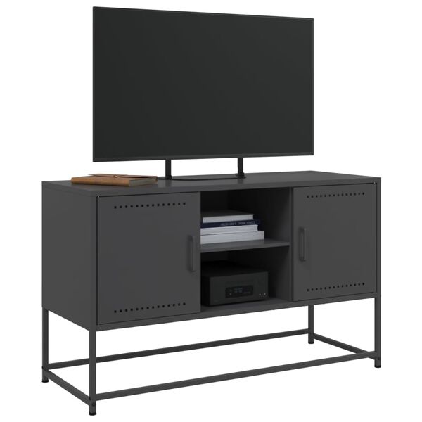 vidaXL Έπιπλο Τηλεόρασης Μαύρο 100,5x39x60,5 εκ. Ατσάλινο