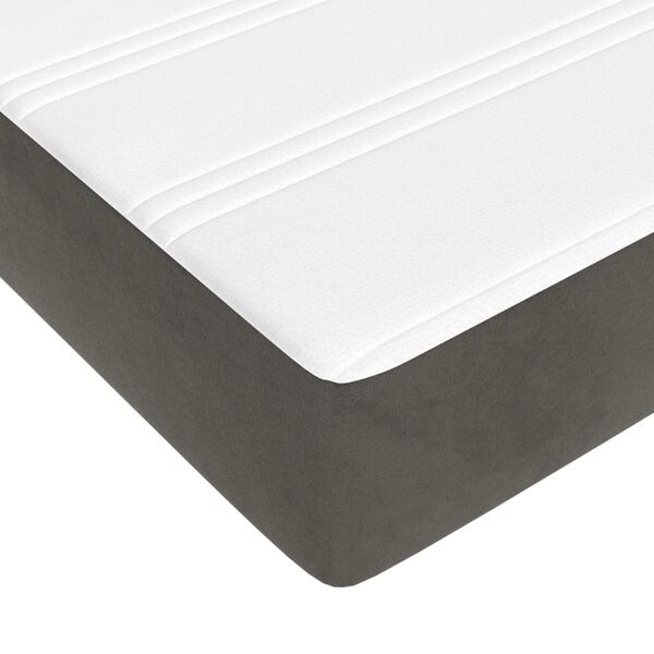 vidaXL Κρεβάτι Boxspring με Στρώμα Σκούρο Γκρι 180x200 εκ. Βελούδινο