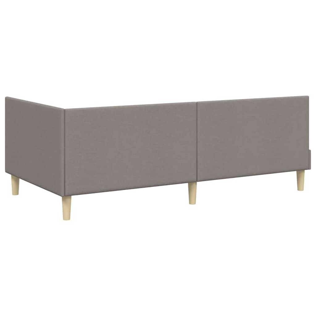 vidaXL Κρεβάτι Γωνίας Άλλο Taupe 100 x 200 cm Ύφασμα και Έργο ξύλου