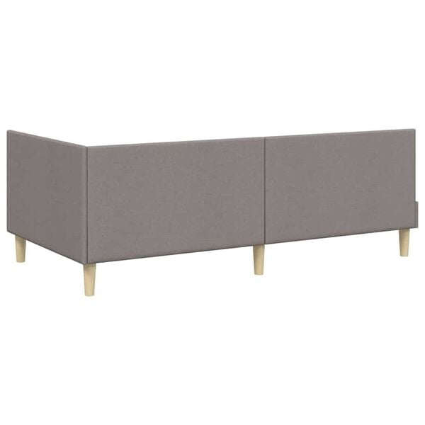 vidaXL Κρεβάτι Γωνίας Άλλο Taupe 100 x 200 cm Ύφασμα και Έργο ξύλου