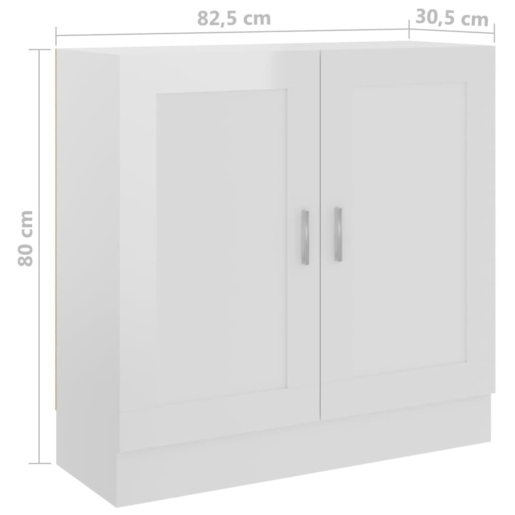 vidaXL Βιβλιοθήκη Γυαλιστερό Λευκό 82,5 x 30,5 x 80 εκ. Επεξ. Ξύλο