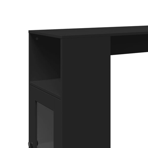 vidaXL Τραπέζι Μπαρ με Ράφια Μαύρο 101x40x103,5 εκ. Επεξεργ. Ξύλο