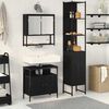vidaXL Σετ Επίπλων Μπάνιου με ράφι 3 pcs Μαύρη δρυς 33 x 33 x 185.5 εκ