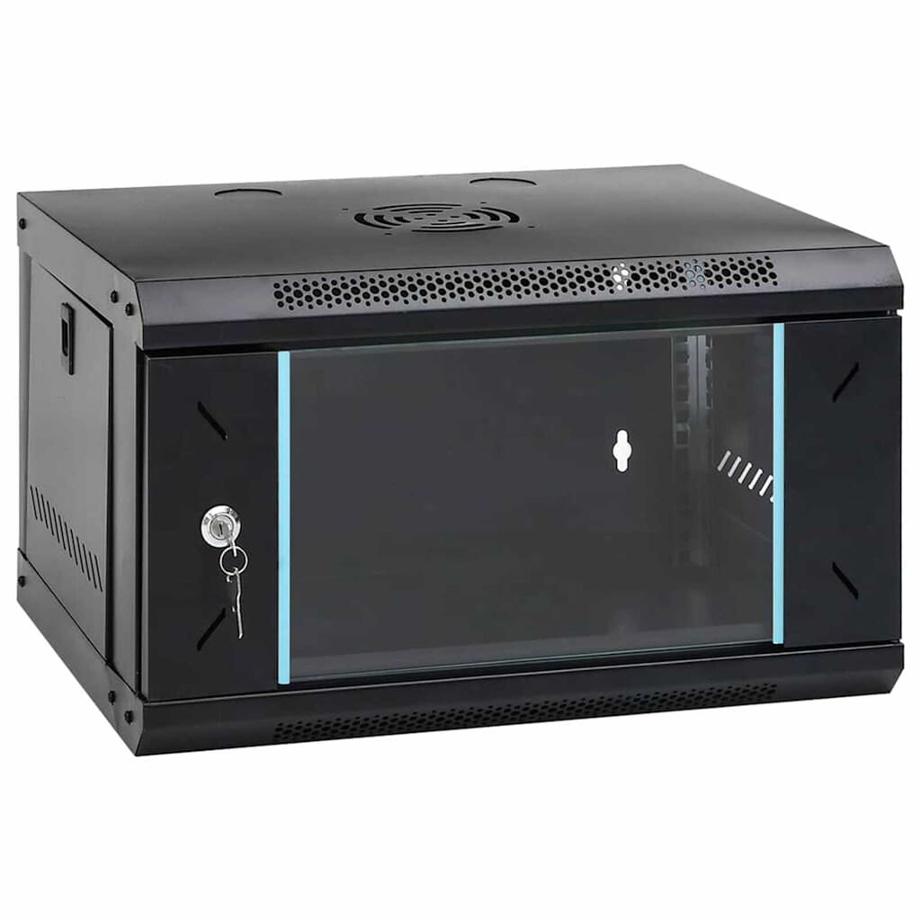 vidaXL Ντουλάπα δικτύου με αποθήκευση Μαύρο 53 x 45 x 30 εκ Ατσάλι