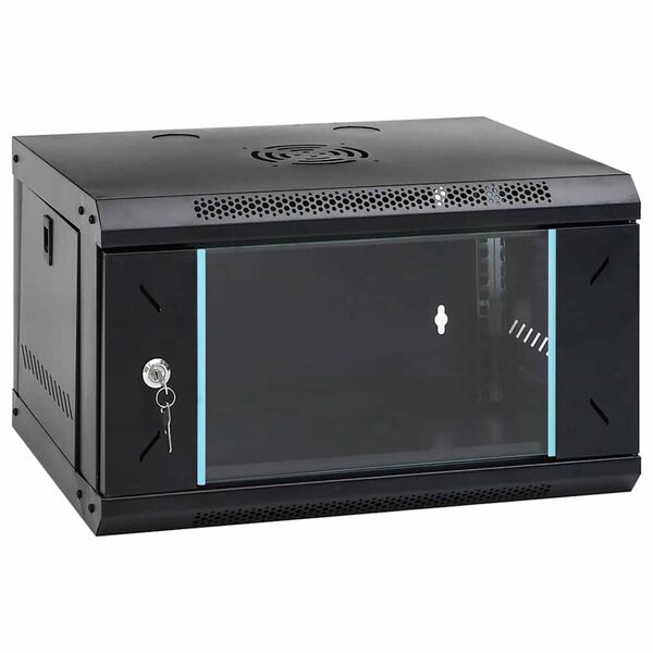 vidaXL Ντουλάπα δικτύου με αποθήκευση Μαύρο 53 x 45 x 30 εκ Ατσάλι