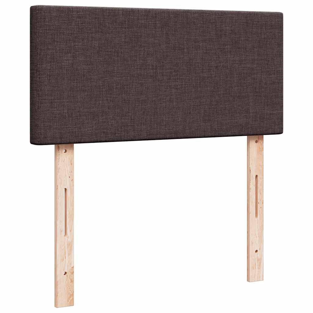 vidaXL Κρεβάτι Boxspring με Στρώμα Σκούρο Καφέ 90x190 εκ. Υφασμάτινο