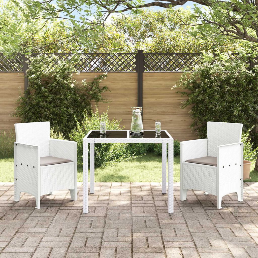 vidaXL Καρέκλα Κήπου 2 pcs Λευκό 53 x 49 x 85 εκ. PP