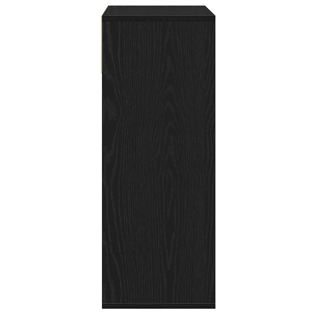 vidaXL Βιβλιοθήκη με 5 Ράφια Μαύρη 66x31x80 εκ. Επεξεργασμένο Ξύλο