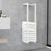 vidaXL Βάση για Πετσέτες Επιτοίχια Λευκή 25 x 20 x 95 εκ. Ατσάλινη