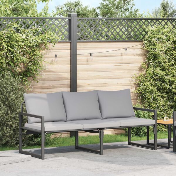 vidaXL Παγκάκι κήπου Μαύρο 61 x 72.5 x 71 εκ. Ατσάλι