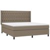 vidaXL &Kappa;&rho;&epsilon;&beta;ά&tau;&iota; Boxspring &mu;&epsilon; &Sigma;&tau;&rho;ώ&mu;&alpha; & LED Taupe 180x200 &epsilon;&kappa;. &Upsilon;&phi;&alpha;&sigma;&mu;ά&tau;&iota;&nu;&omicron;