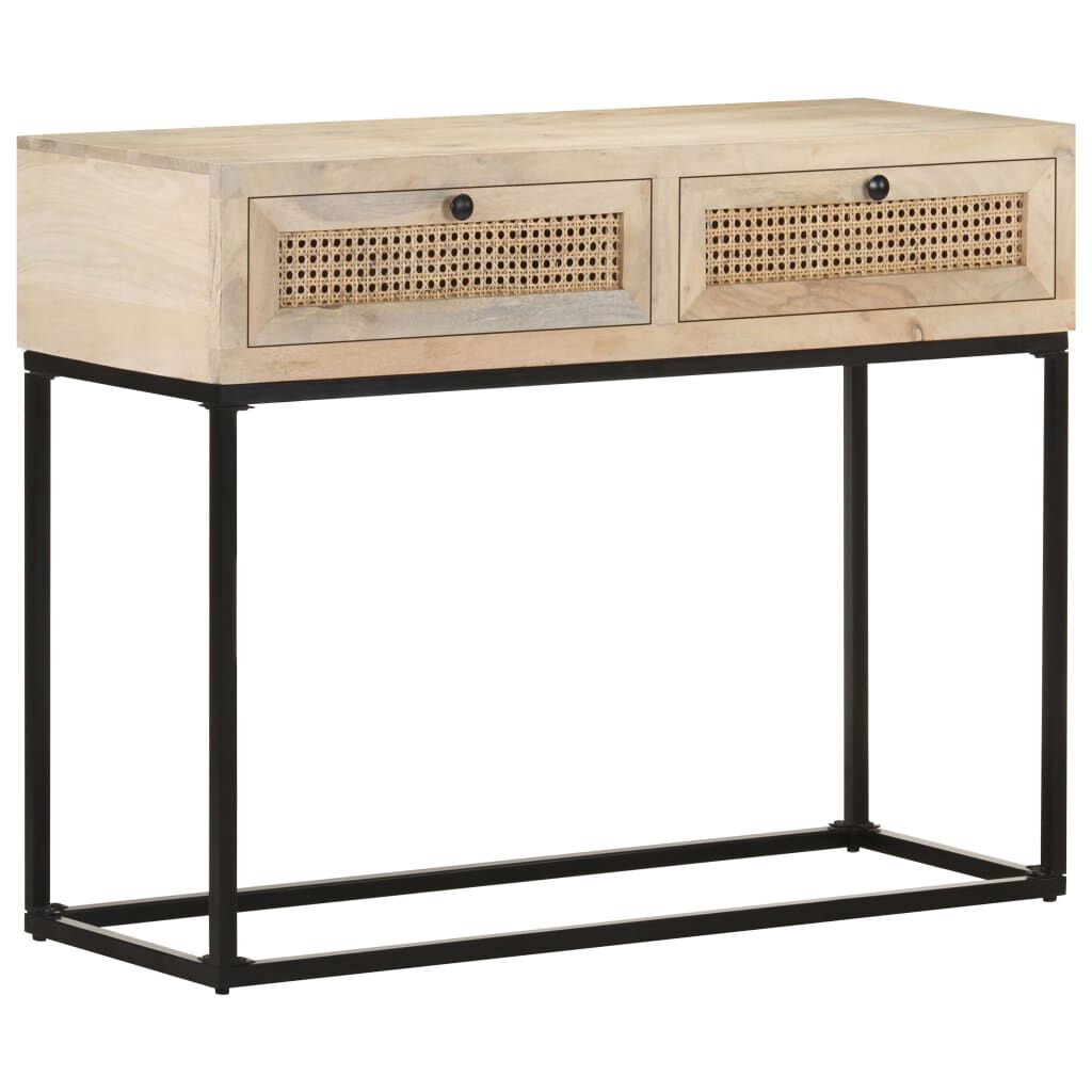 vidaXL Τραπέζι Κονσόλα 100x35x76εκ Μασίφ Ξύλο Μάνγκο/Φυσικό Ζαχαροκάλ.