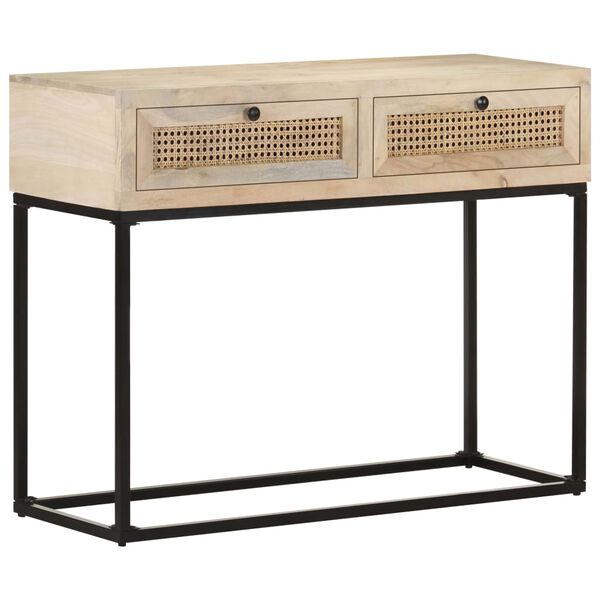 vidaXL Τραπέζι Κονσόλα 100x35x76εκ Μασίφ Ξύλο Μάνγκο/Φυσικό Ζαχαροκάλ.