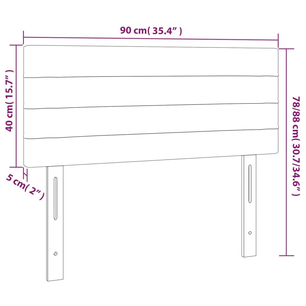 vidaXL Κεφαλάρι Κρεβατιού Μαύρο 90x5x78/88 εκ. Υφασμάτινο