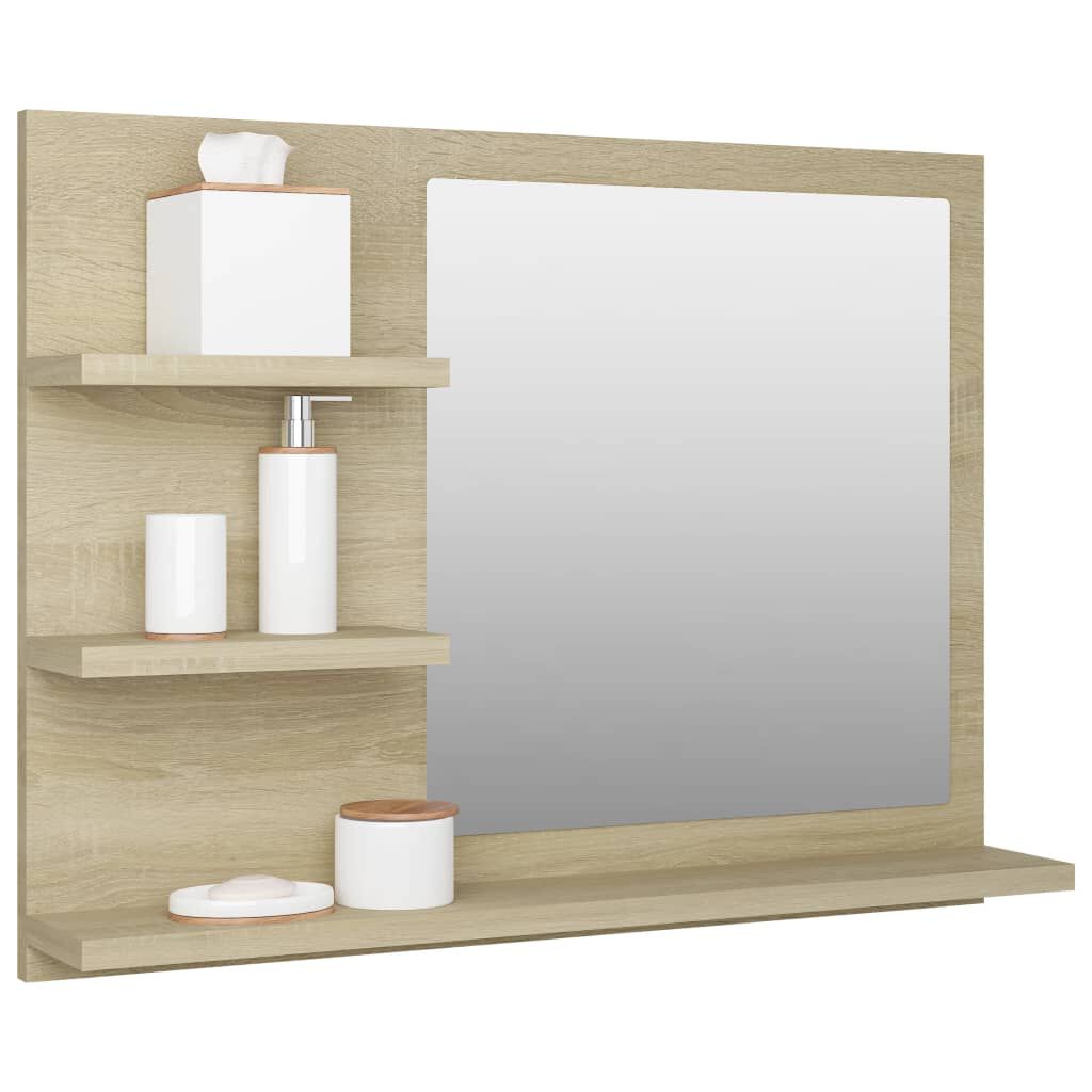 vidaXL Καθρέφτης Μπάνιου Sonoma Δρυς 60 x 10,5 x 45 εκ. Επεξ. Ξύλο