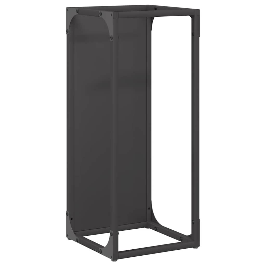 vidaXL Ράφι για καυσόξυλα Μαύρο 25x25x60 cm Ατσάλι ψυχρής έλασης